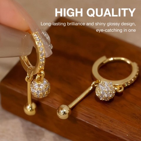 Zirconia spherical diamond earrings