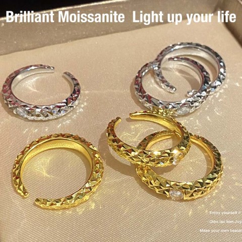 Sparkling Hand-cut Moissanite Ring