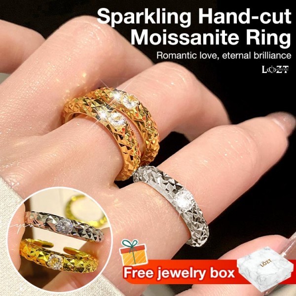 Sparkling Hand-cut Moissanite Ring