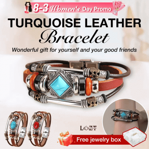 Turquoise leather bracelet