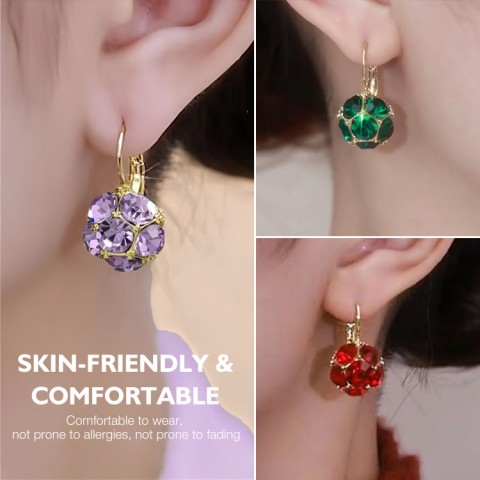 Violet diamond and crystal earrings