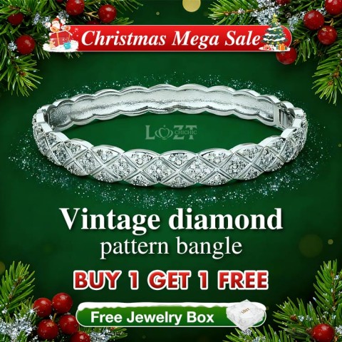 Vintage diamond pattern bangle