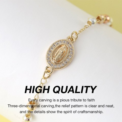 Virgin Mary Rosary Zirconia Bracelet