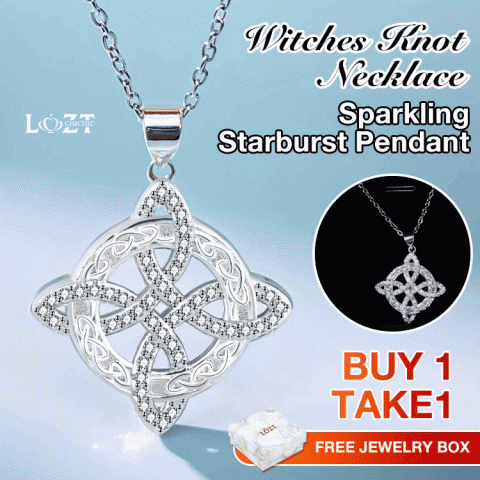 Witches Knot Necklace Sparkling Starburst Pendant
