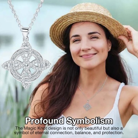 Witches Knot Necklace Sparkling Starburst Pendant