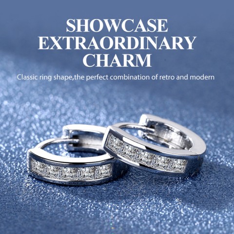 Moissanite Hoop Earrings