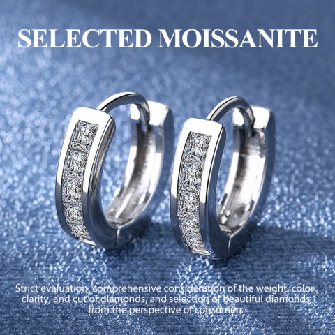 Moissanite Hoop Earrings