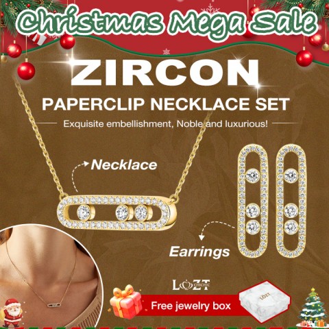 Zircon Paperclip Necklace  Set