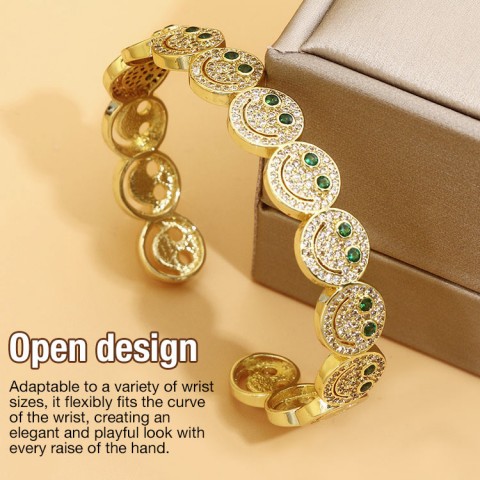 Zircon smiley face bracelet