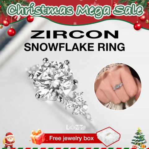Zircon snowflake ring