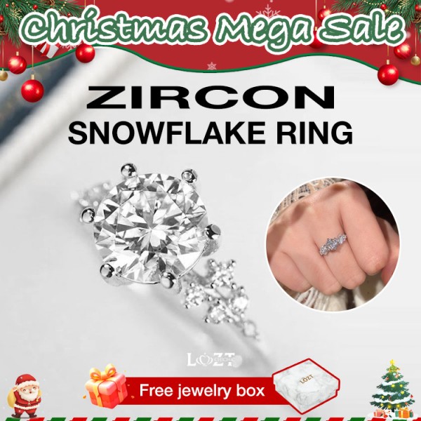Zircon snowflake ring