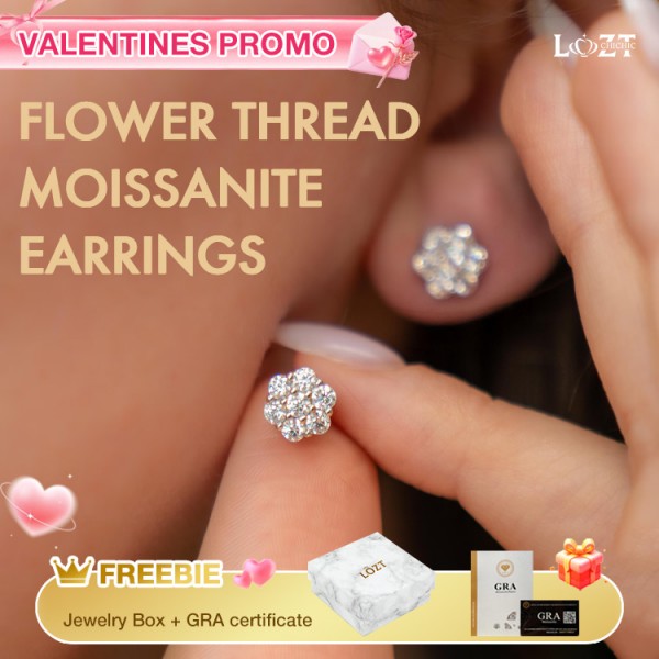 Flower Thread Moissanite Earrings
