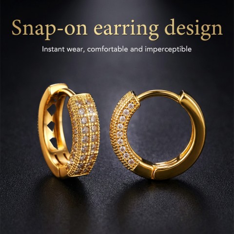 Double Row Pave Hoop Earrings