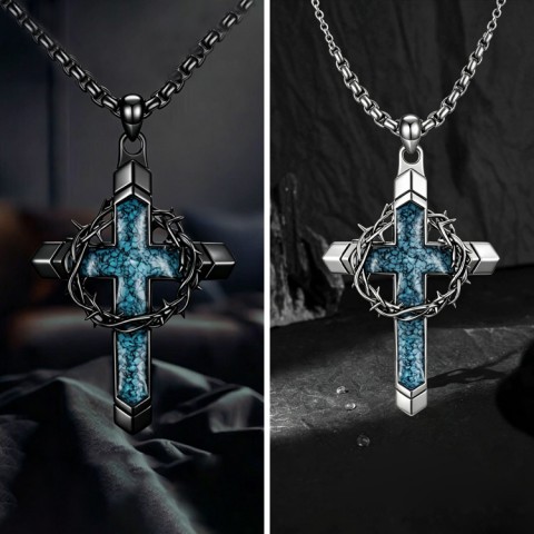 Crown of Thorns Cross Necklace