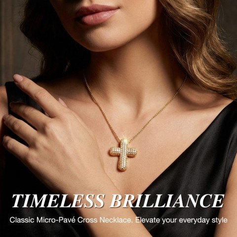 Hypoallergenic Forever Blessed Cross Necklace