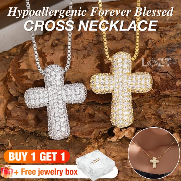 Hypoallergenic Forever Blessed Cross Necklace