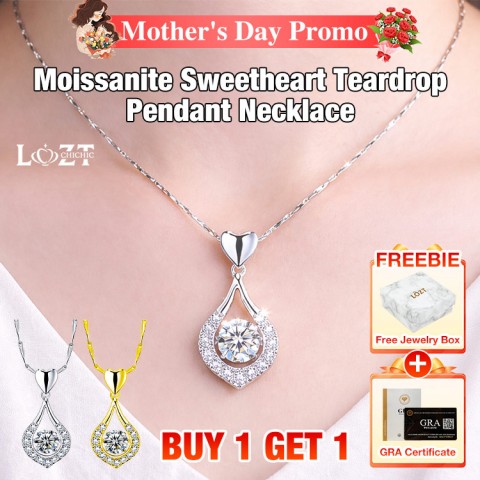 Moissanite Sweetheart Teardrop Pendant Necklace