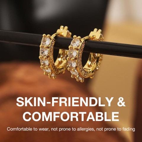 Full Moissanite Hoop Earrings