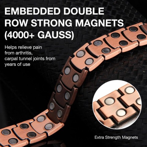 Copper Cross Magnetic Bracelet