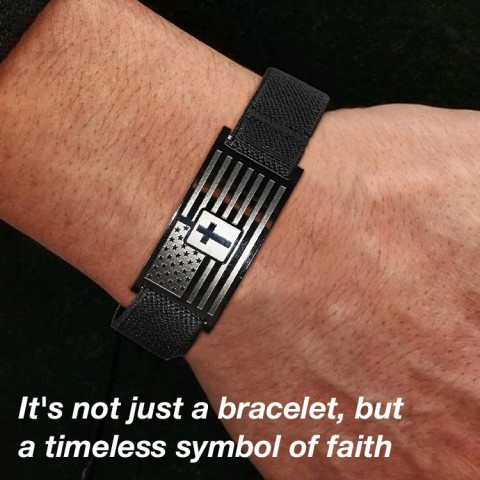 Flag Cross Nylon Bracelet