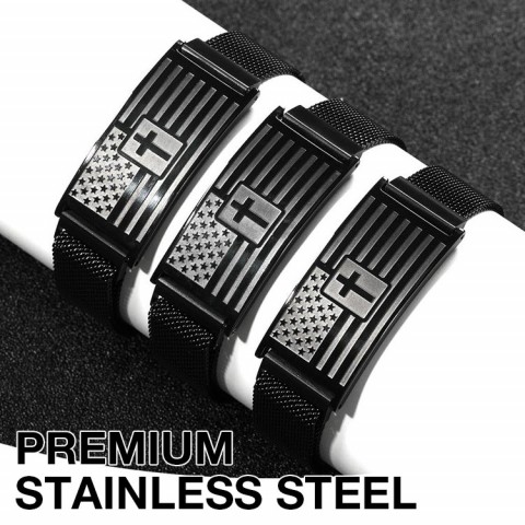 Flag Cross Nylon Bracelet