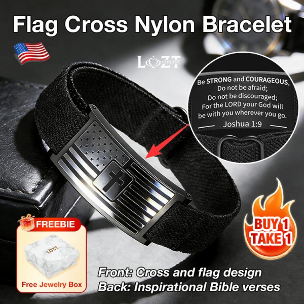 Flag Cross Nylon Bracelet