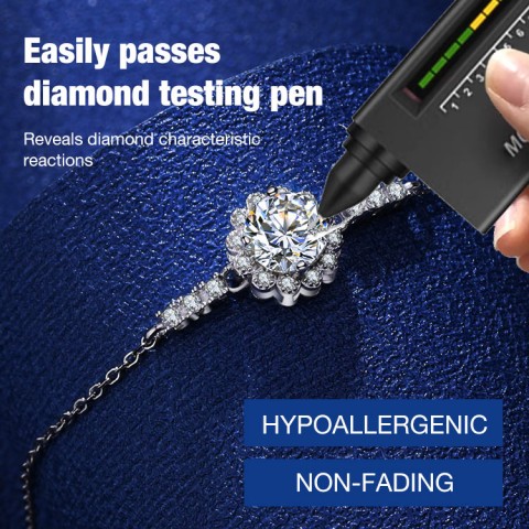 Moissanite Round bead Bracelet