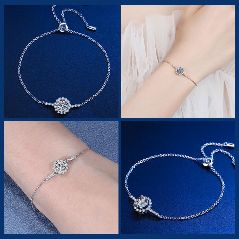 Moissanite Round bead Bracelet
