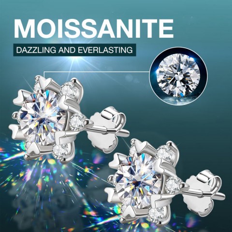 Snowflake Moissanite Earrings