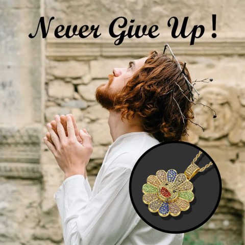 Rotating Spinning Sunflower Necklace