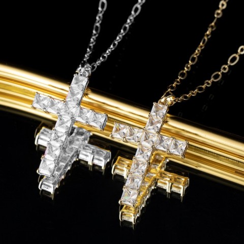 Zircon Cross pendant Necklace