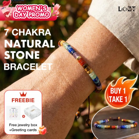 Adjustable 7 chakra Natural Stone Bracelet