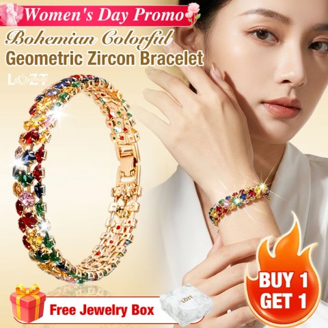 Bohemian Colorful Geometric Zircon Bracelet