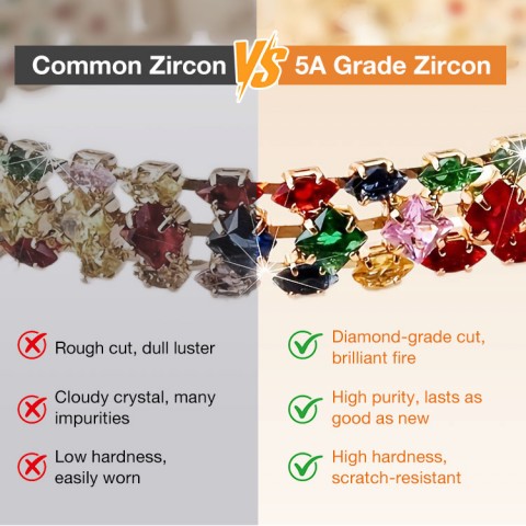 Bohemian Colorful Geometric Zircon Bracelet