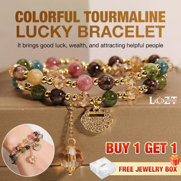 Colorful Tourmaline Lucky Bracelet