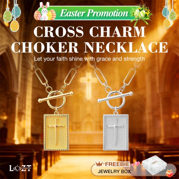 Cross Charm Choker Necklace
