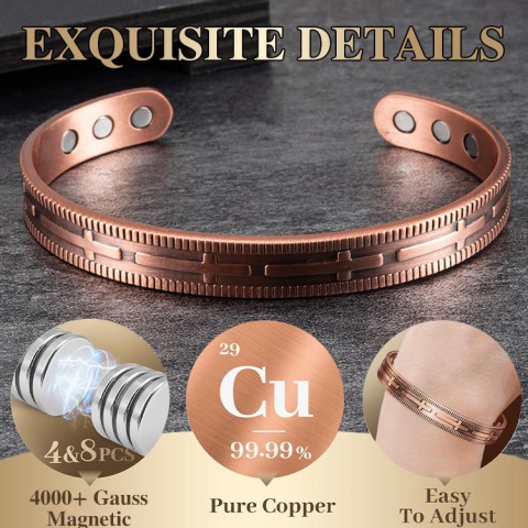 Pure Copper solid red copper ring and bracelet SET