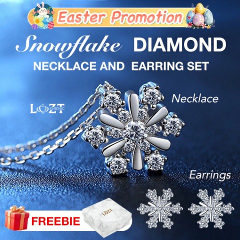 Snowflake Diamond Necklace and Earring Set