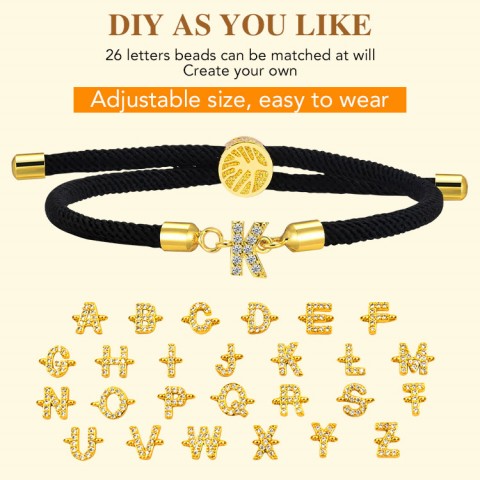 18K gold-plated letter lucky bracelet