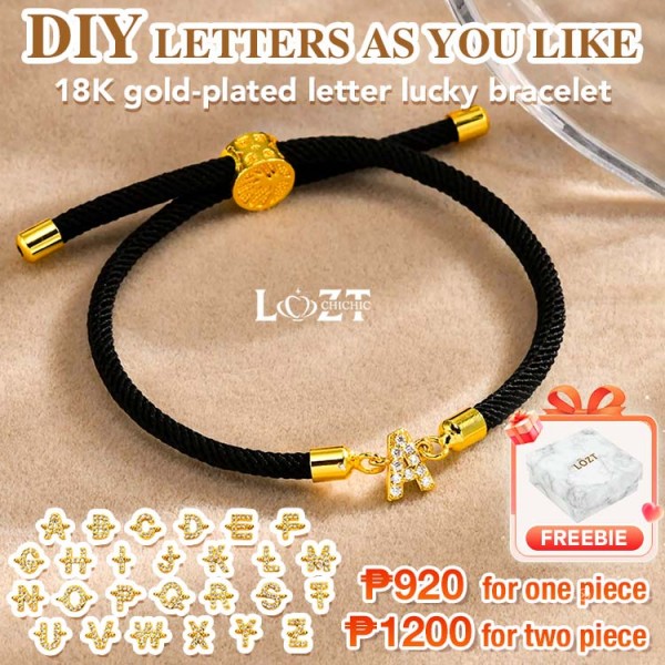 18K gold-plated letter lucky bracelet