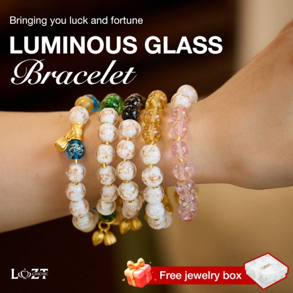 Luminous glass bracelet