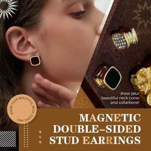 Magnetic Diamond Double-sided Stud Earrings
