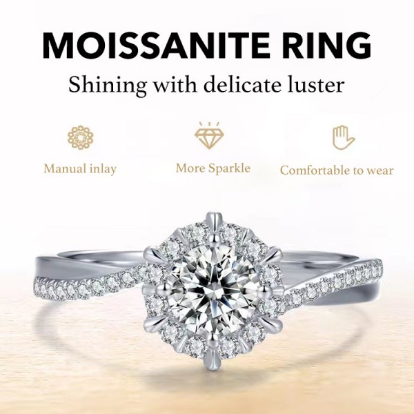 Adjustable moissanite ring..