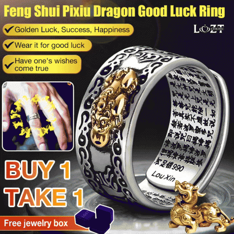 Feng Shui Pixiu Dragon Good Luck Ring