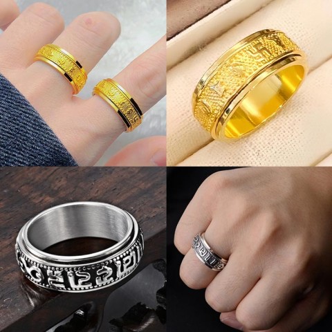 Six-word mantra ring