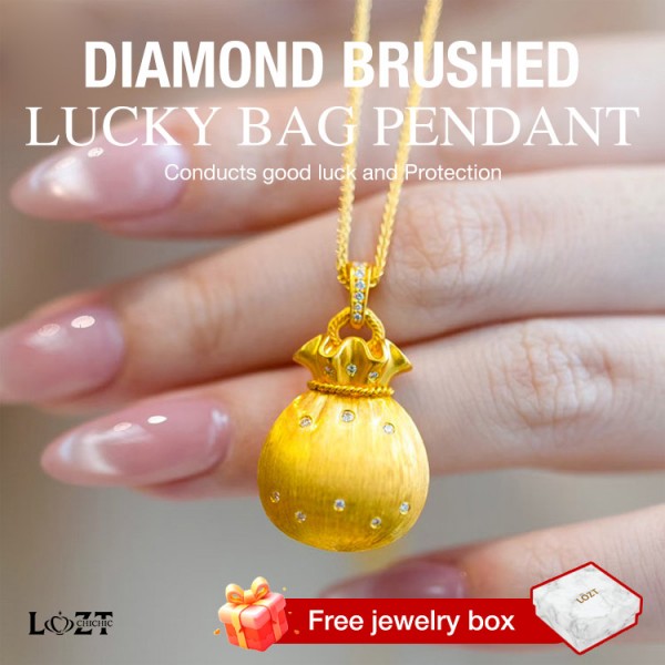 Diamond brushed lucky bag pendant