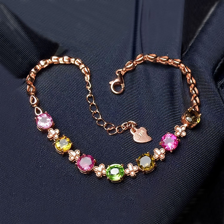 Rainbow Gemstone Plated 18k Rose Gold Bracelet-Buy 2pcs get 200pesos off