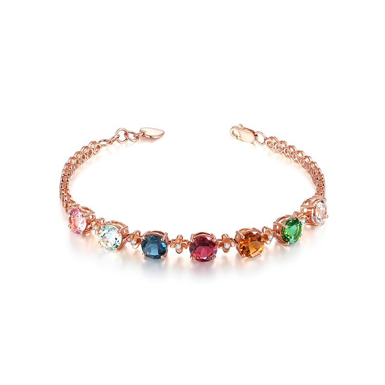 Rainbow Gemstone Plated 18k Rose Gold Bracelet-Buy 2pcs get 200pesos off