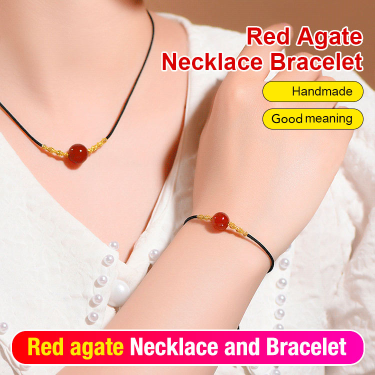 Red Agate Acacia Bean Jewelry