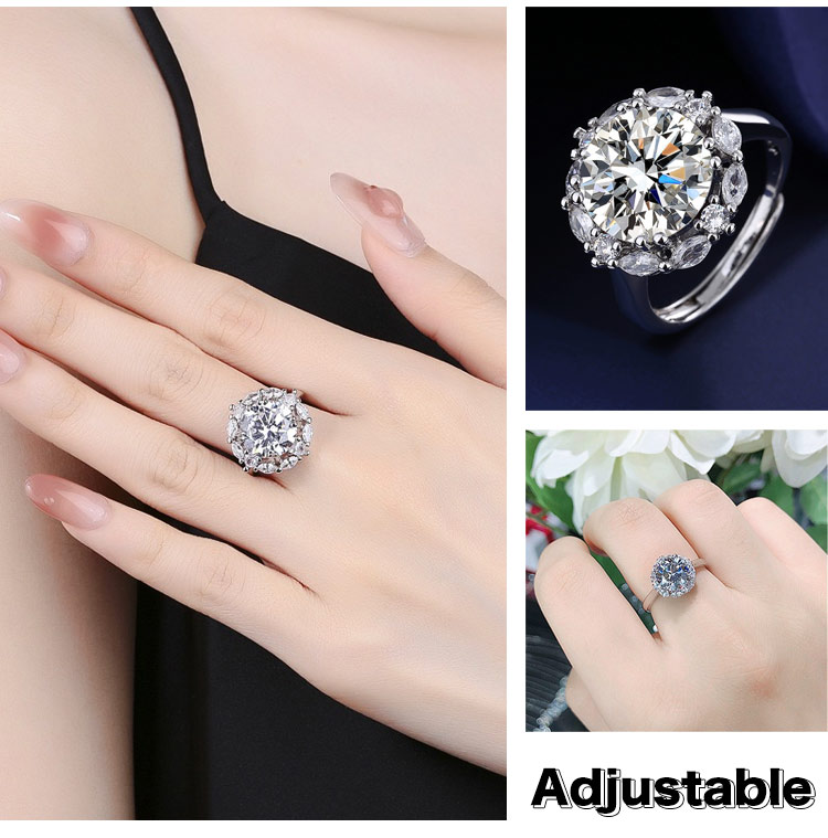 New Year Promotion - Second ring only 699₱ - Shining all day - 5 carat moissanite jewelry Set - GRA certificate, free gift box